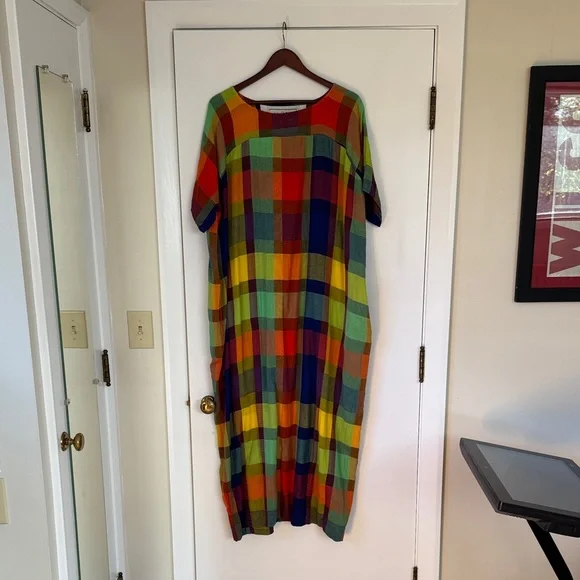 Ace&Jig Colorful Featherweight Plaid Maxi Dress, Size M - Picture 1 of 5